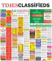 TIMES OF INDIA NEWSPAPER CLASSIFIED AD 